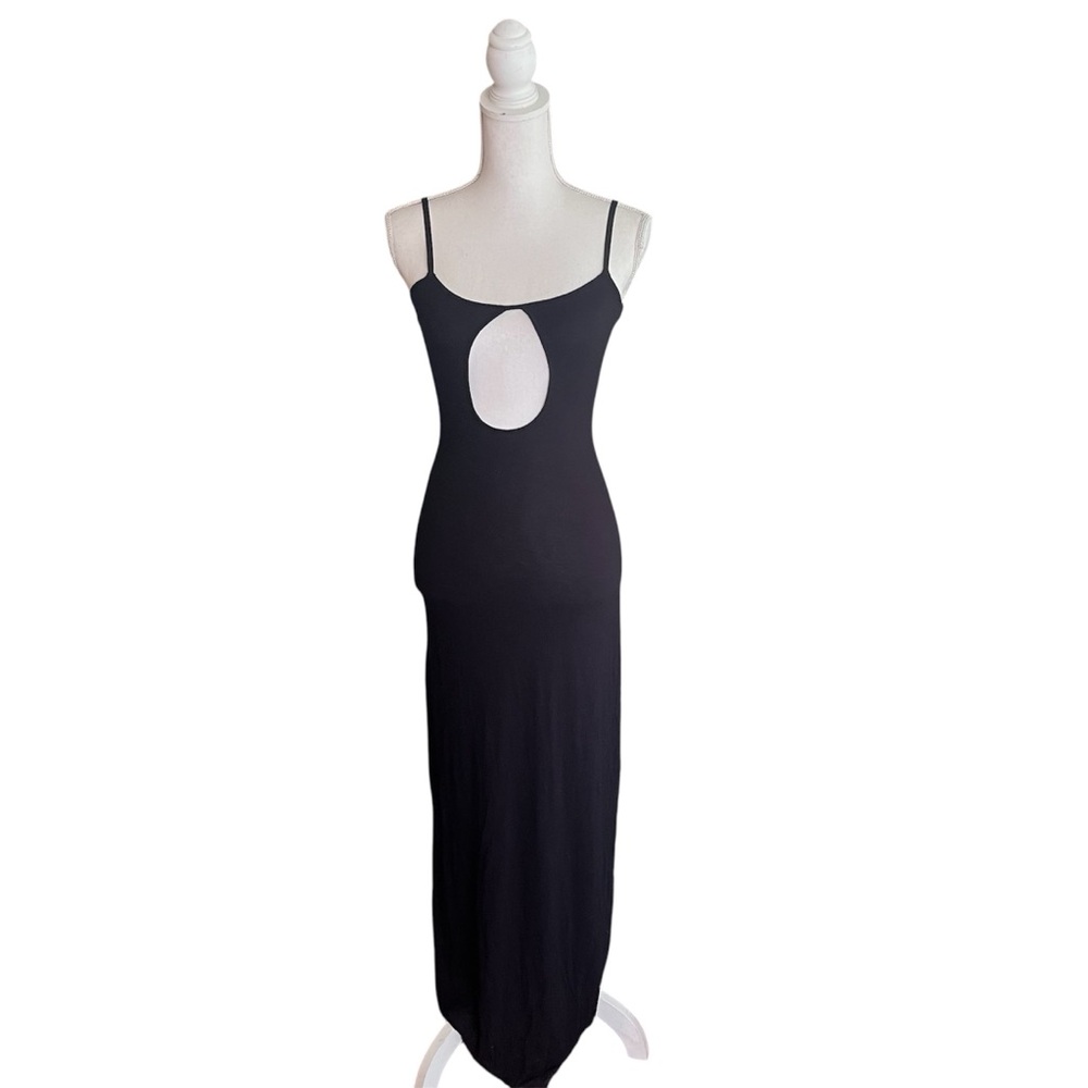 SKIMS Black Maxi Dress With Key hole cutout